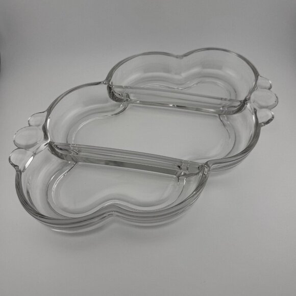 Vintage Duncan & Miller Crystal Canterbury 3 part divided relish dish 10” - Picture 3 of 8